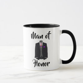 Taza Boda de Tuxedo, hombre de honor del arcoiris