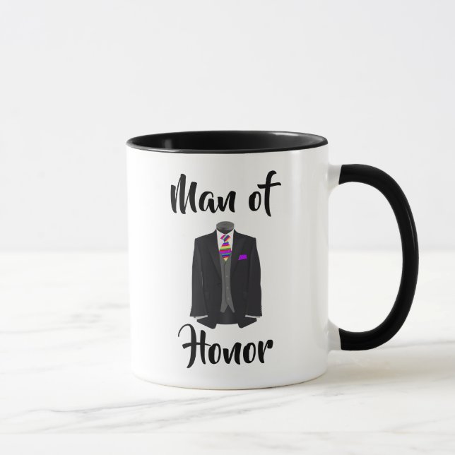 Taza Boda de Tuxedo, hombre de honor del arcoiris (Derecha)