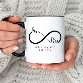Taza Boda del Símbolo del Infinito Sr. y Sra.