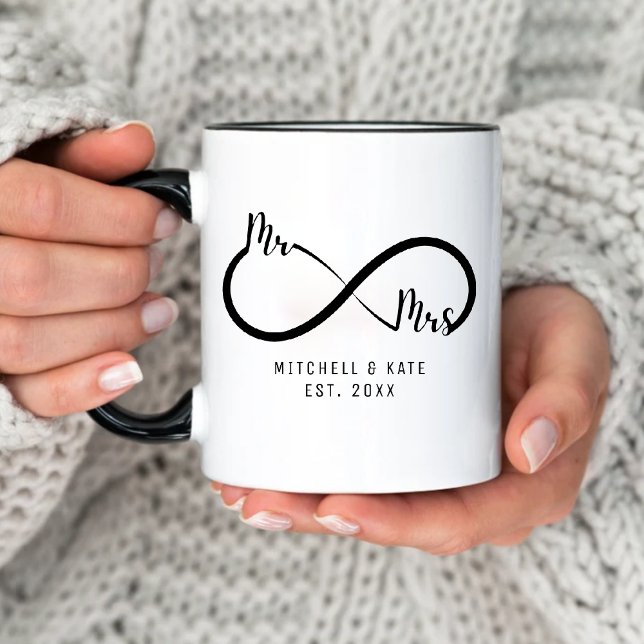 Taza Boda del Símbolo del Infinito Sr. y Sra. (Mr & Mrs Infinity Symbol Wedding Mug
)