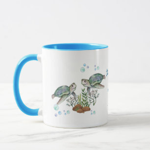 Taza Boda en la playa de tortugas marinas