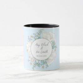 Taza Boda Floral Azul Tulip