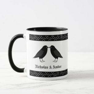 Taza Boda gótico Kissing Ravens Personalizado