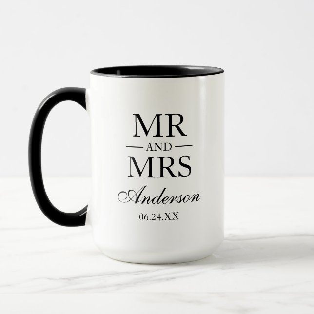 Taza Boda Sr. y Sra. Large Mug BW (Izquierda)