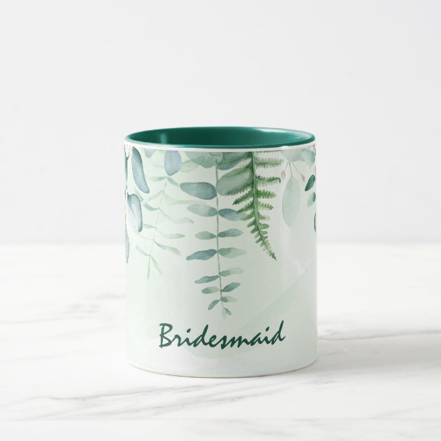 Taza Boda verde de bridesmaid eucalipto verde