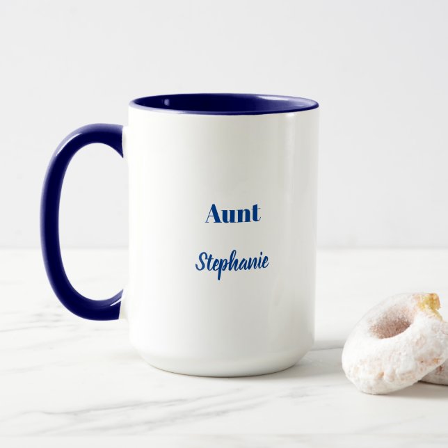 Taza Bodas de nombres personalizados de tía regalo blan (Con donut)