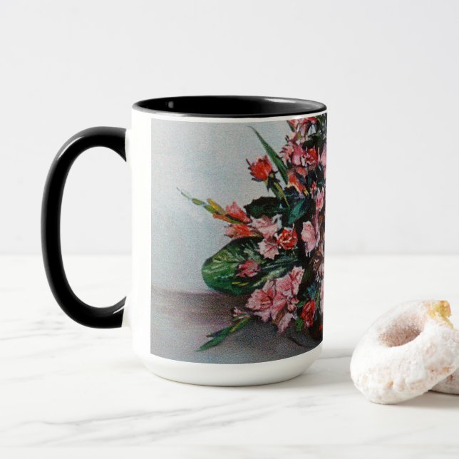 Taza Bodegón de flores (Con donut)