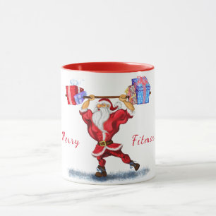 Taza Bodybuilder Santa Funny Navidades Mug Gift