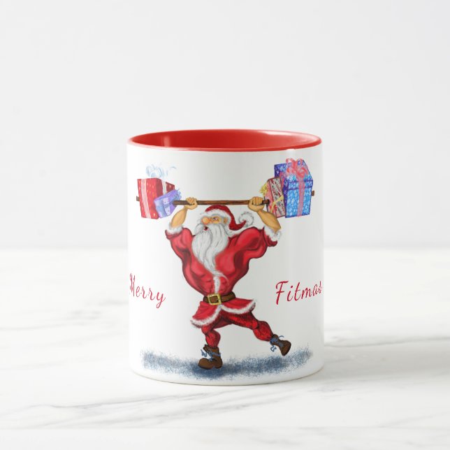 Taza Bodybuilder Santa Funny Navidades Mug Gift (Centro)