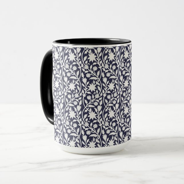 Taza Boho floral marina (Anverso izquierdo)