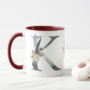 Taza Boho Floral Monograma K Café