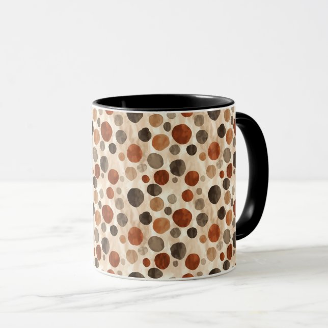 Taza Boho Flow Shapes Mug – Earth Tone Design (Anverso derecho)