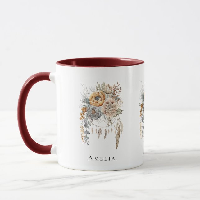 Taza Boho Flower Bouquet y Dreamcatcher (Izquierda)