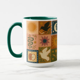 Taza Boho Retro Celestial Sun Moon