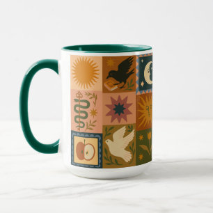 Taza Boho Retro Celestial Sun Moon