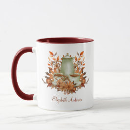 Taza Boho Terracotta Sage Tea Fiesta Floral CUALQUIER E