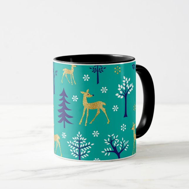 Taza Boho Trees Gold Deers Modern (Anverso derecho)