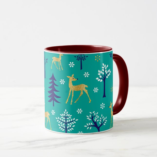 Taza Boho Trees Gold Deers Modern (Anverso derecho)