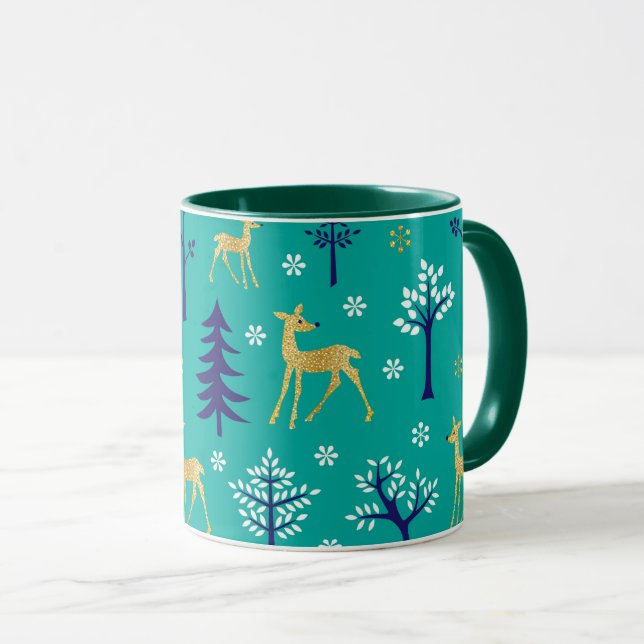 Taza Boho Trees Gold Deers Modern (Anverso derecho)