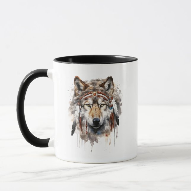Taza Boho Tribal Wolf Mug (Izquierda)