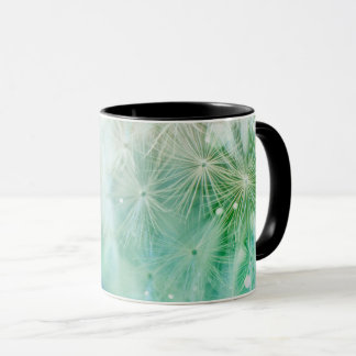 Taza Bokeh Dandelion - Verde azulado
