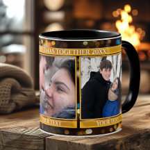 Bokeh Sparkling ilumina 3 fotos Navidades Mug