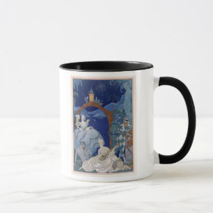 Taza Bola debajo de la luna azul, ilustracion para los