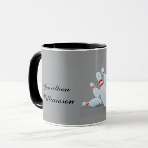 Taza ¡Bola y bolos de bolos derriban!