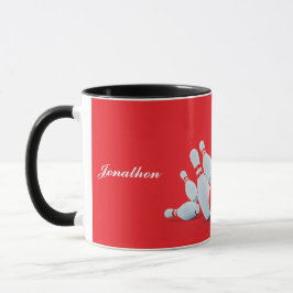 Taza ¡Bola y bolos de bolos derriban!