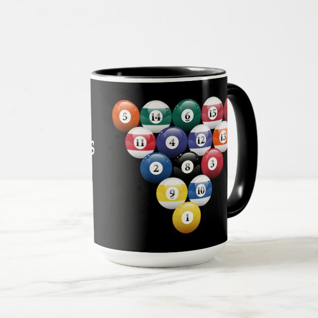 Taza Bolas de Billiard Rackeadas (Anverso derecho)