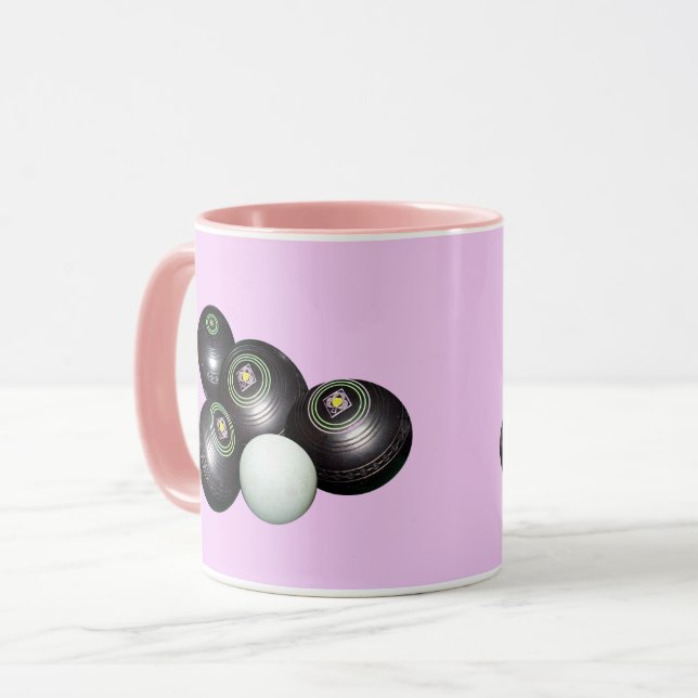 Taza Bolas de césped rosado, tazón de café (Anverso izquierdo)
