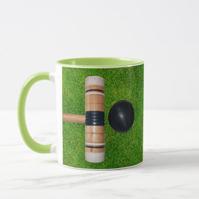 Taza Bolas de croquet, Mallet, Grasa Verde (Izquierda)