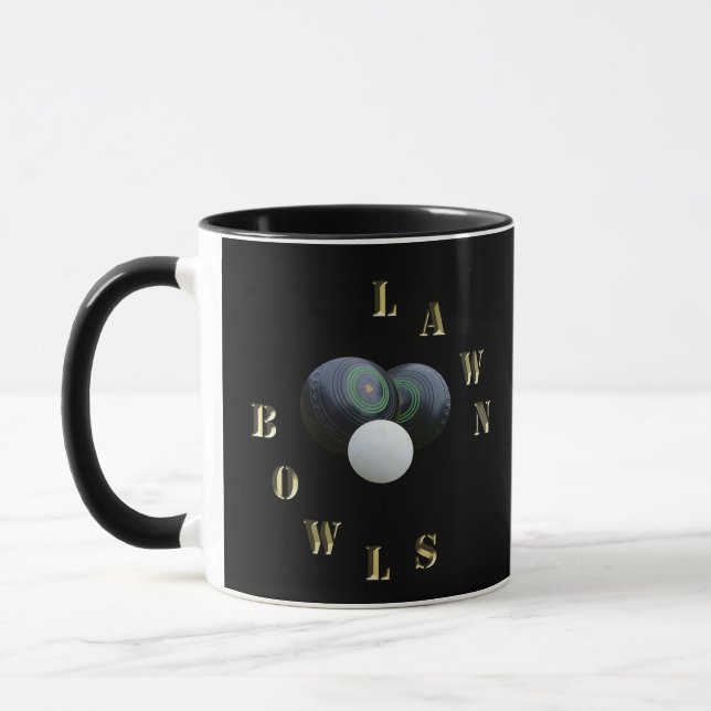 Taza Bolas de jardín negro, tazón de café (Izquierda)
