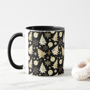 Taza Bolas de Navidad para árbol con copos de nieve ele
