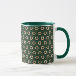 Taza Bolas de Navidades de oro con árbol verde