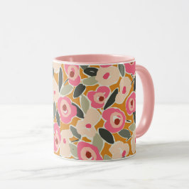 Taza Bold Inky Floral Pattern | Hand-Drawn Botanical
