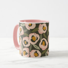 Taza Bold Inky Floral Pattern | Hand-Drawn Botanical