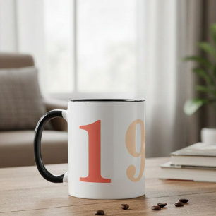 Taza Bold Modern Two-Tone Year 1985 Custom Mug
