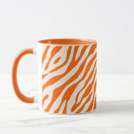 Taza Bold Orange Tiger Stripe Pattern