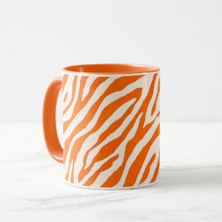 Taza Bold Orange Tiger Stripe Pattern