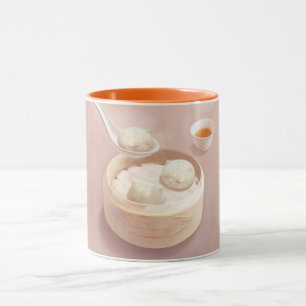 Taza Bollos al vapor de Bao con té