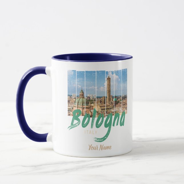 Taza Bologna Emilia-Romagna Italia recuerdo de época (Izquierda)