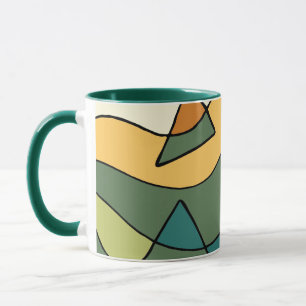 Taza Bolsa de mano de diseño vintage abstracto dibujado