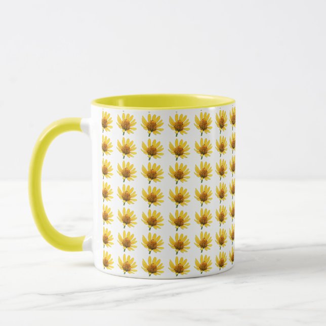 Taza Bomba de fotos de flores amarillas (Izquierda)