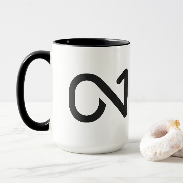 Taza Bomba de logotipo negro ON1 (Con donut)