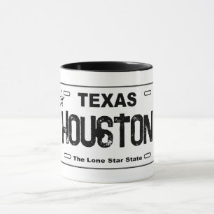 Taza Bomba de placa blanca de Houston Texas