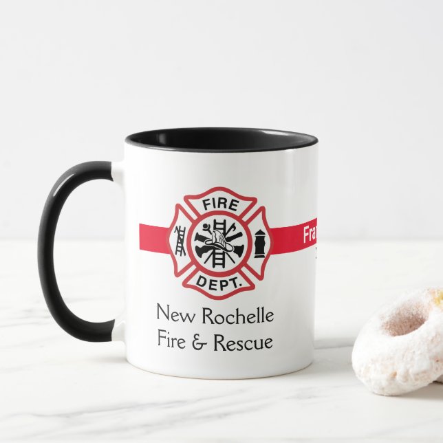 Taza Bombardero del Departamento de Bomberos del Emblem (Con donut)