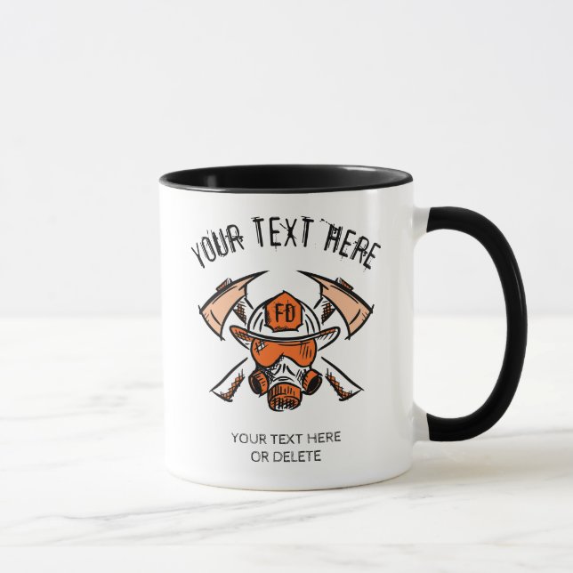 Taza Bombero. Bomberos. Idea de regalo. Plantilla (Derecha)