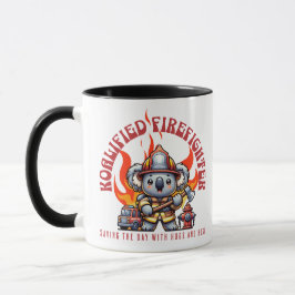 Taza Bombero Koalificado / Bombero con fuego y llamas