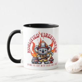 Taza Bombero Koalificado / Bombero con fuego y llamas